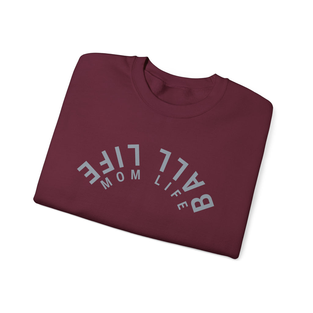 Crewneck Sweatshirt for Mom — Ball Life Mom Life Minimal Athletic Sweatshirt