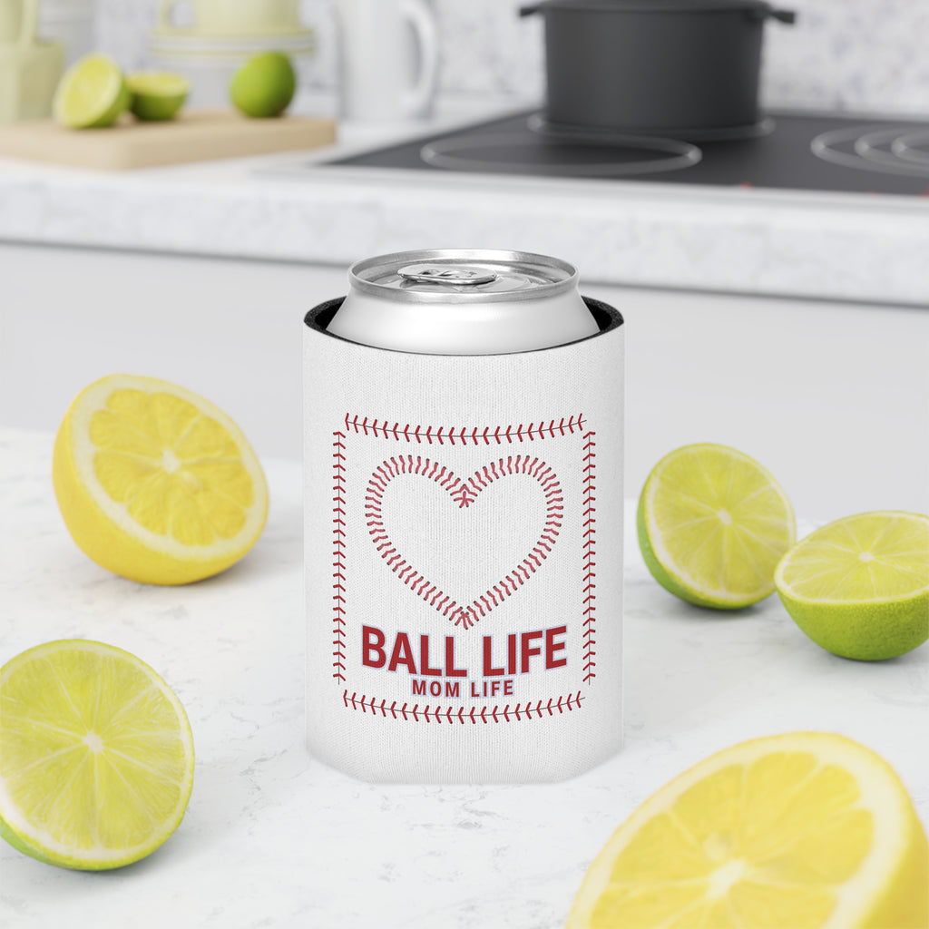 Can Coozie Ball Life Mom Life — Mom Cooler for Game Day