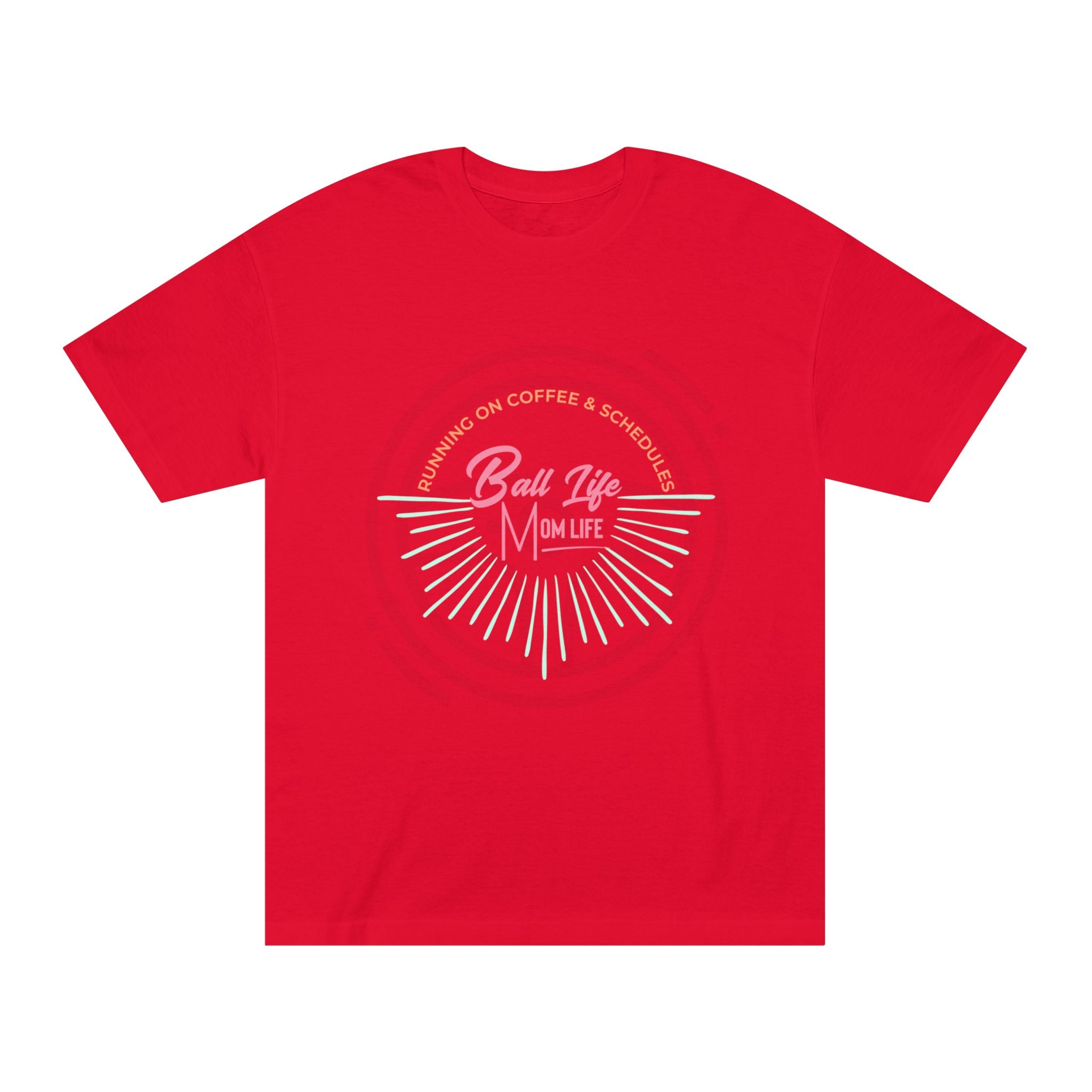 Ball Life Mom Life Graphic Tee — Running on Coffee & Schedules Retro Vibe