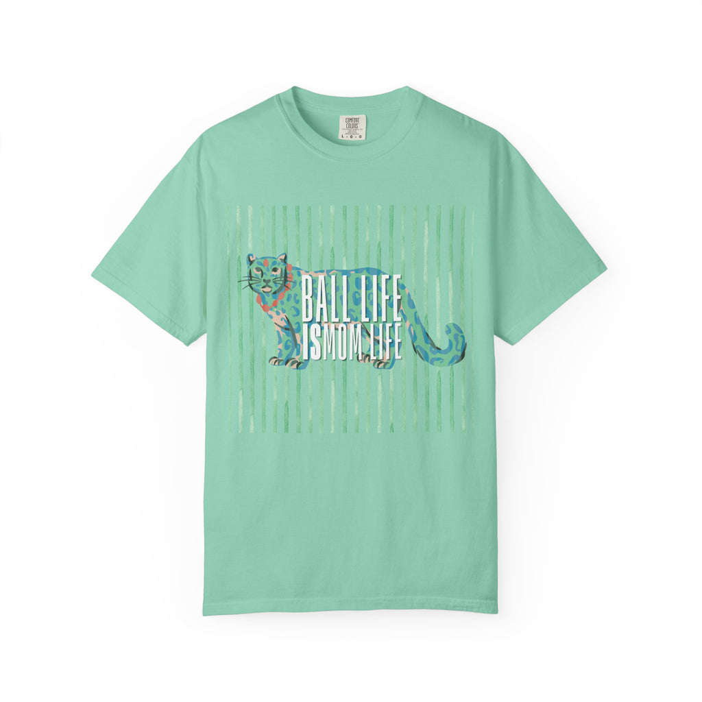 Jaguar Stripes Graphic T‑Shirt — Ball Life Mom Life Retro Animal Print Tee
