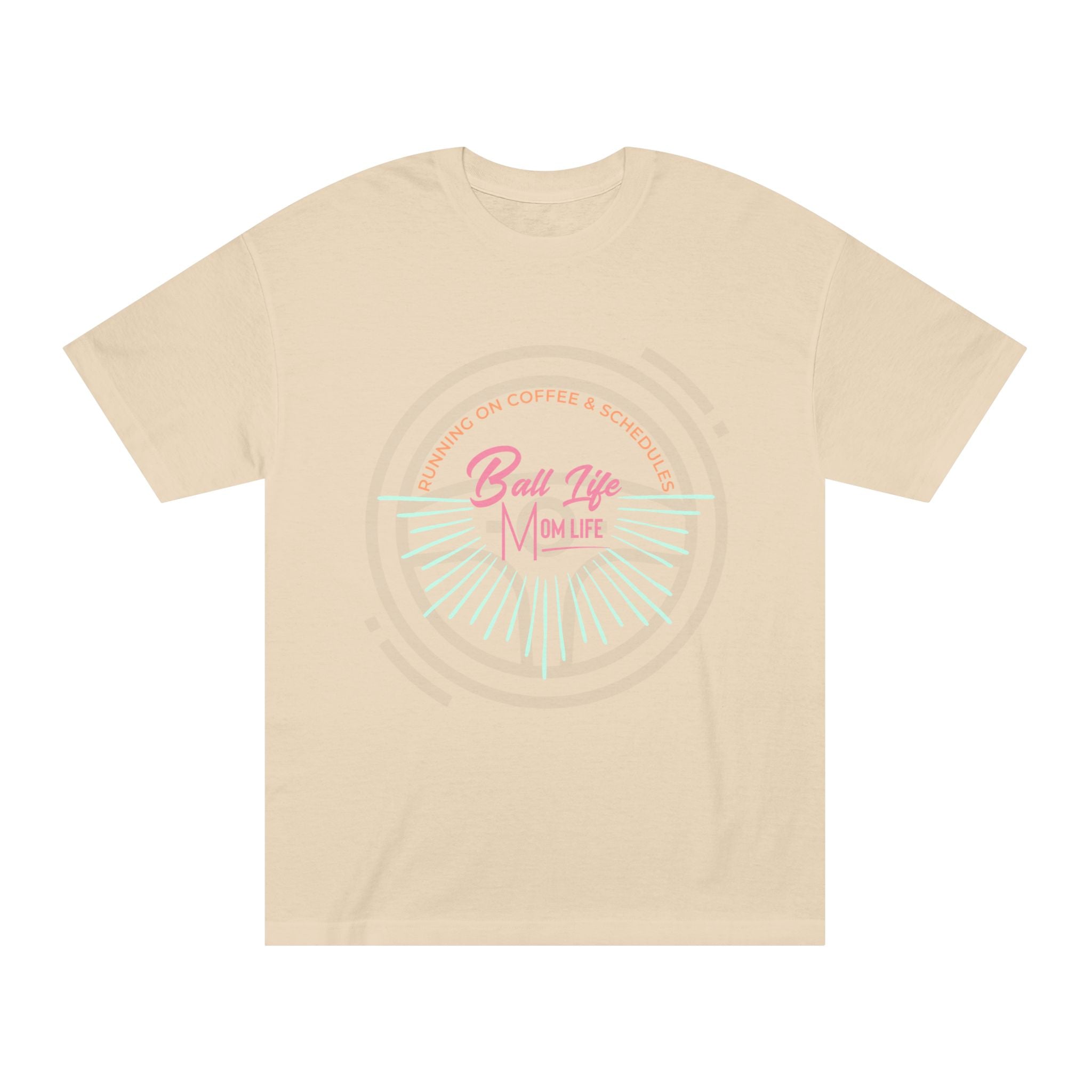 Ball Life Mom Life Graphic Tee — Running on Coffee & Schedules Retro Vibe