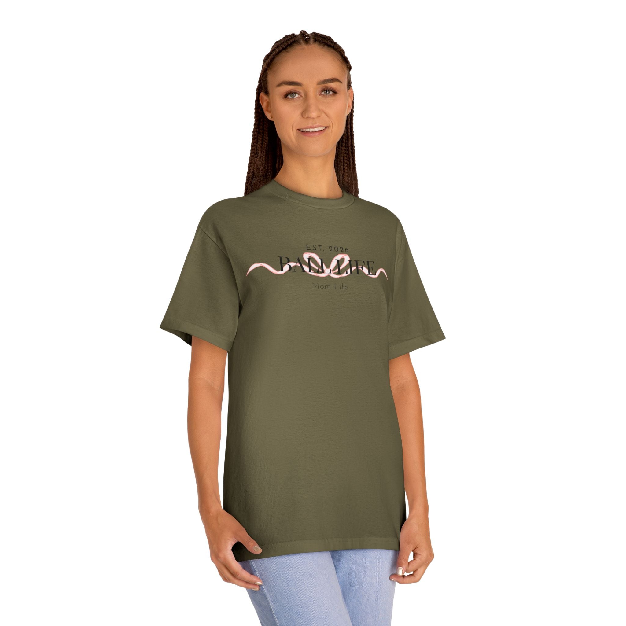 Bow Mom Life Tee — Est. 2026 Minimalist 'Ball Life Mom Life' Graphic T-Shirt