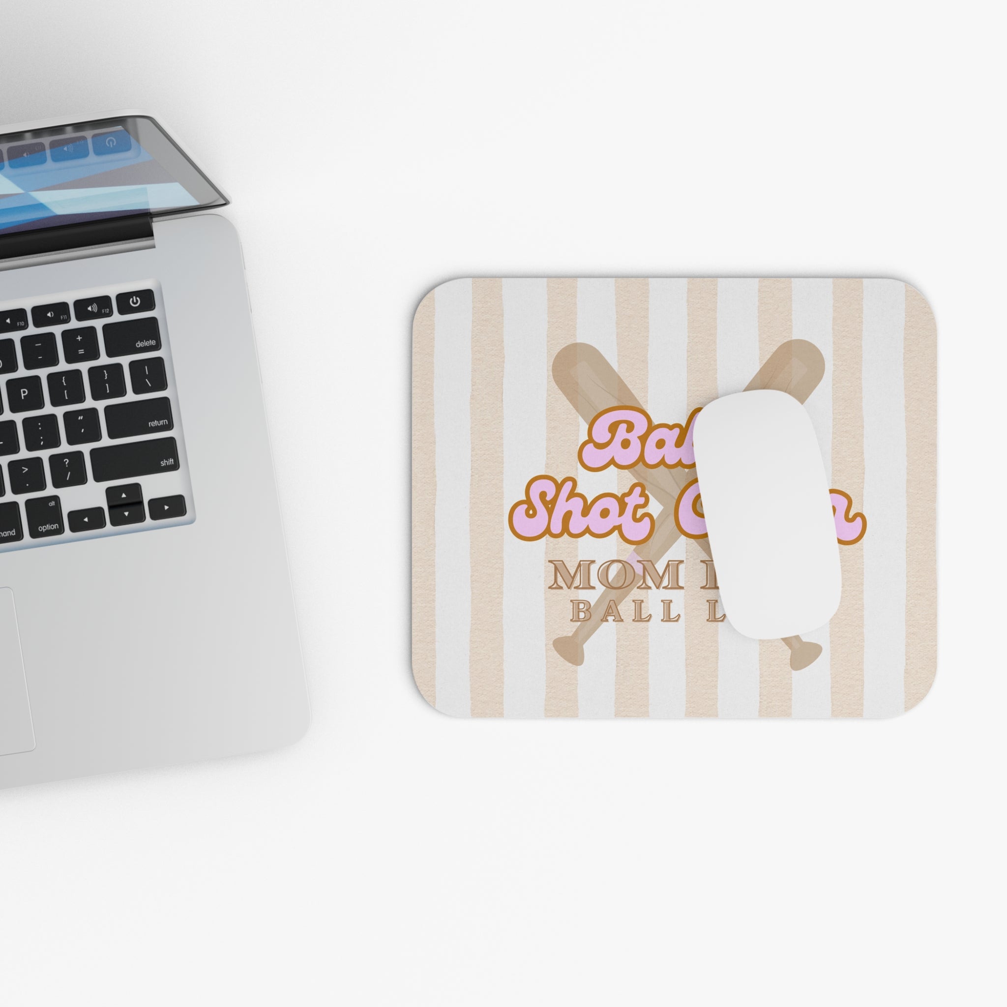 Baller Shot Caller Mouse Pad — 'Mom Life Ball Life' Baseball Mom Mouse Pad