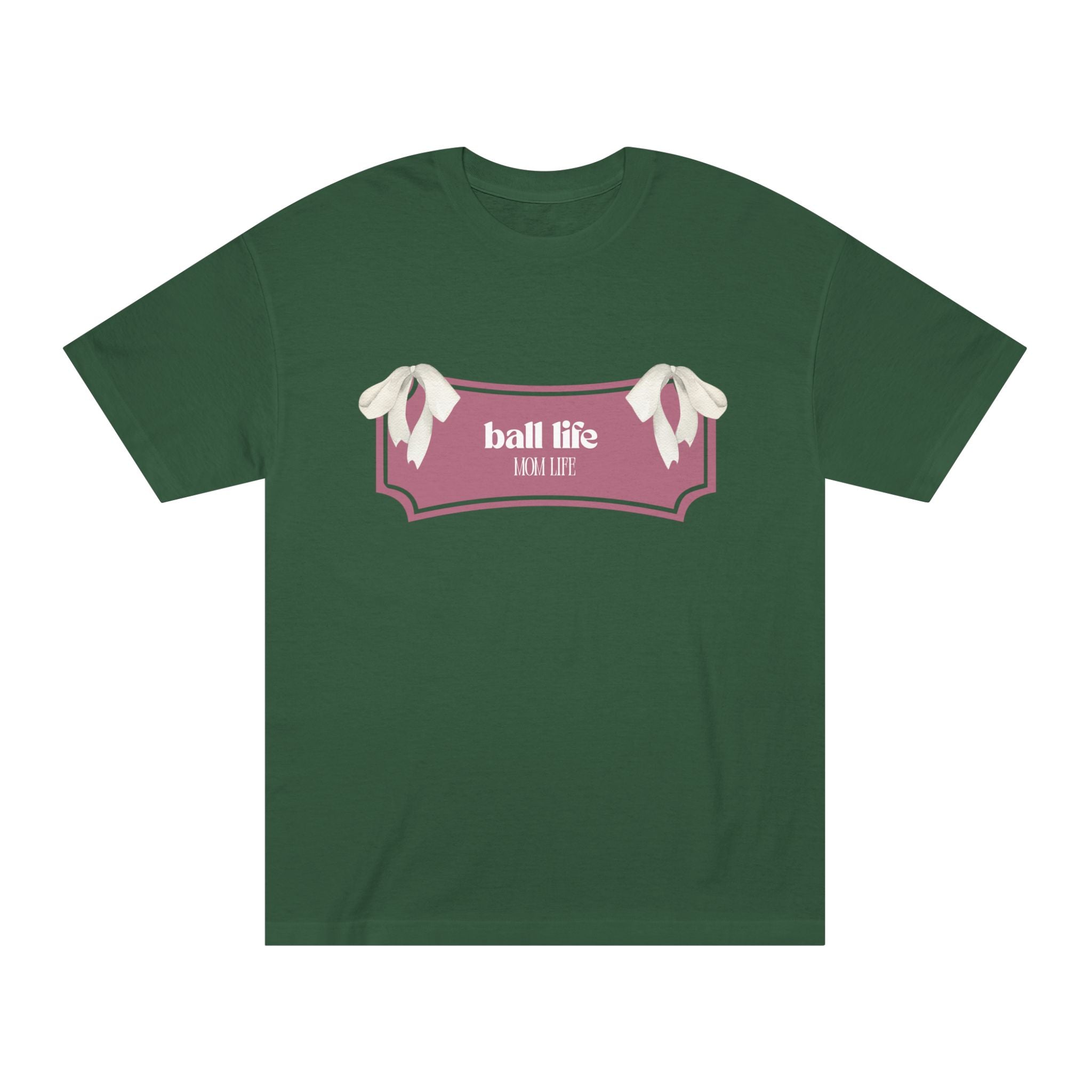 Mom Life Ball Life Ribbon Graphic Tee