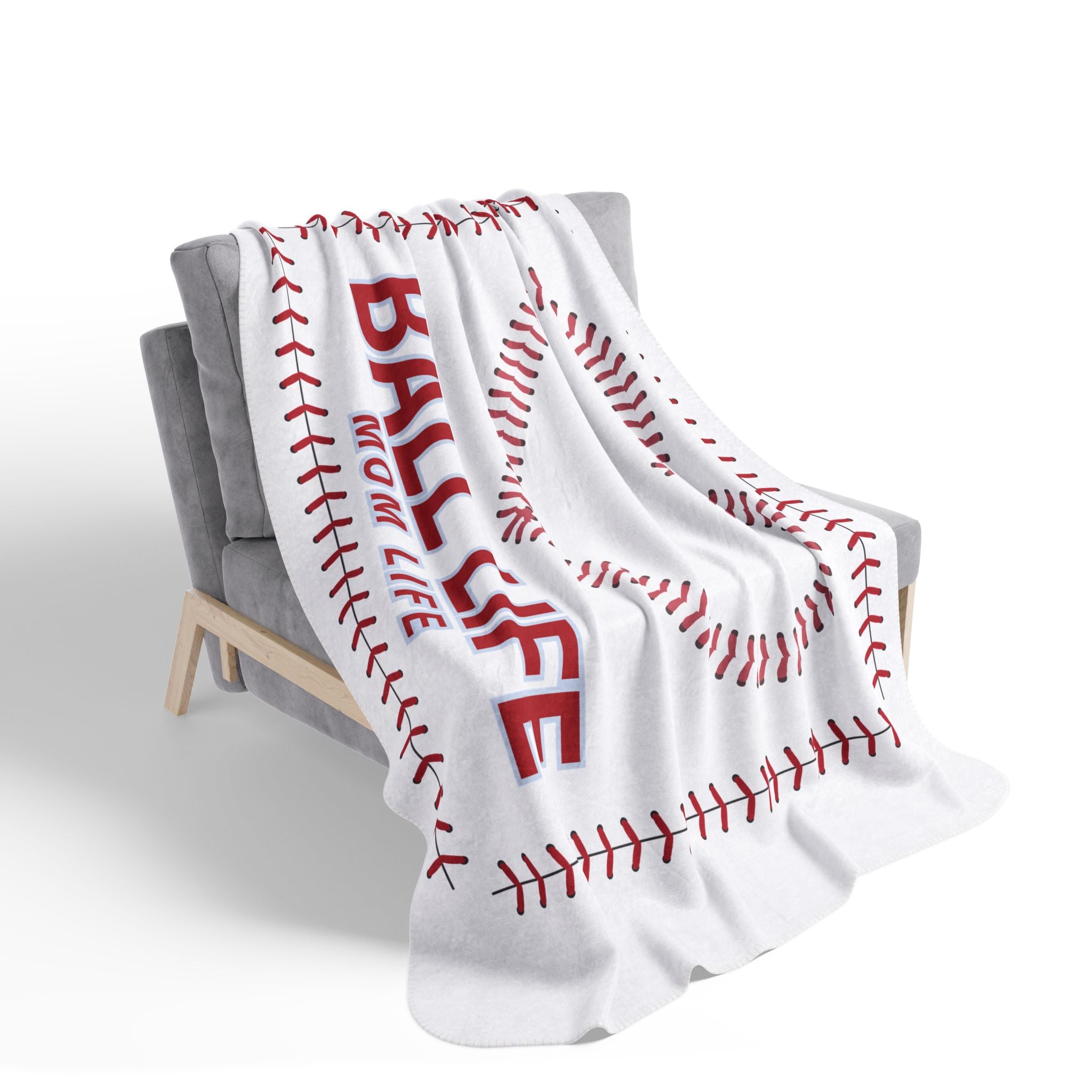 Baseball Heart Fleece Sherpa Blanket – Ball Life Mom Life Cozy Throw