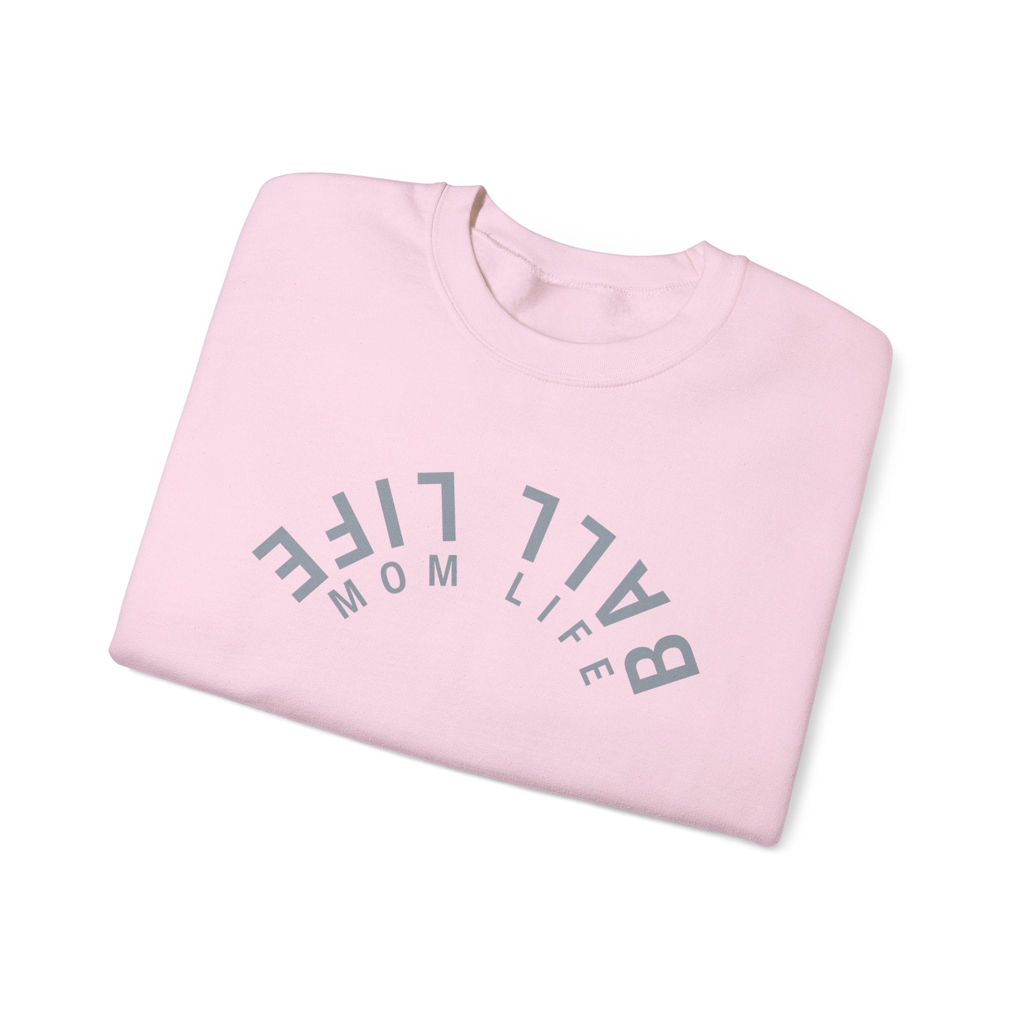 Crewneck Sweatshirt for Mom — Ball Life Mom Life Minimal Athletic Sweatshirt