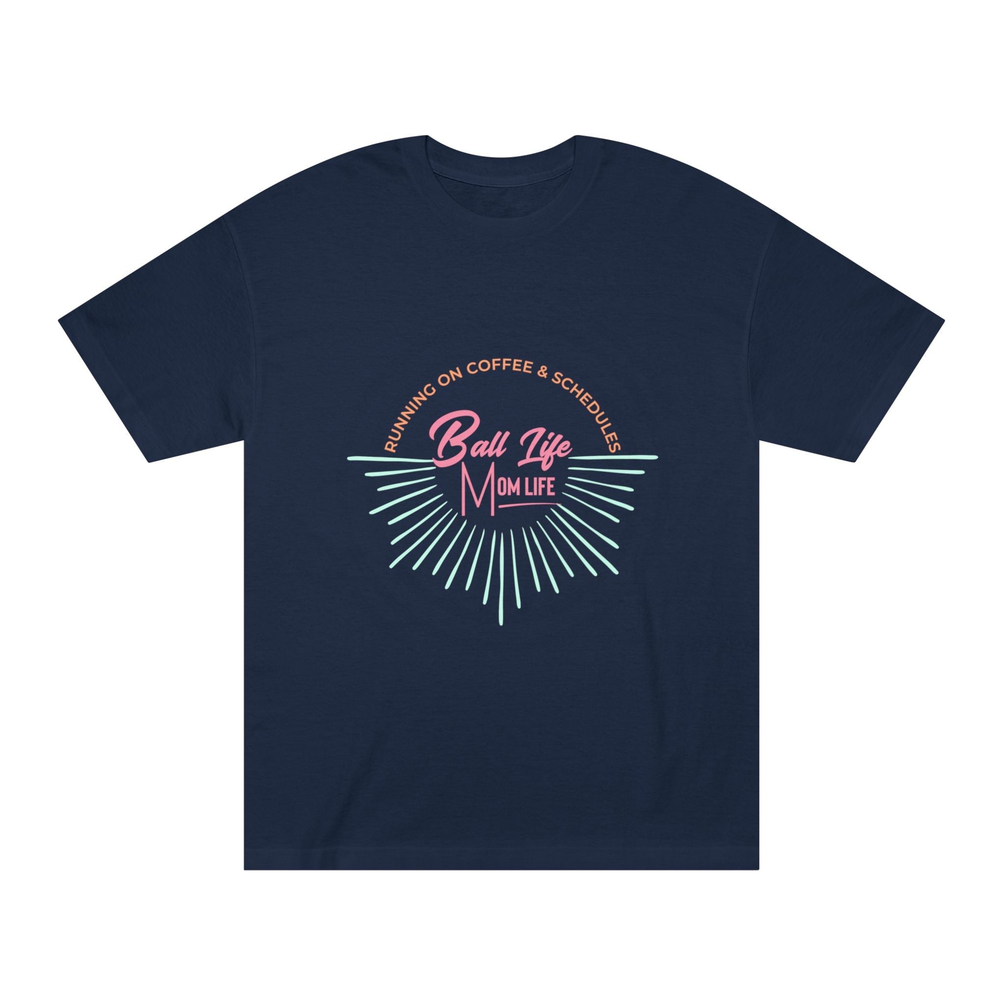Ball Life Mom Life Graphic Tee — Running on Coffee & Schedules Retro Vibe