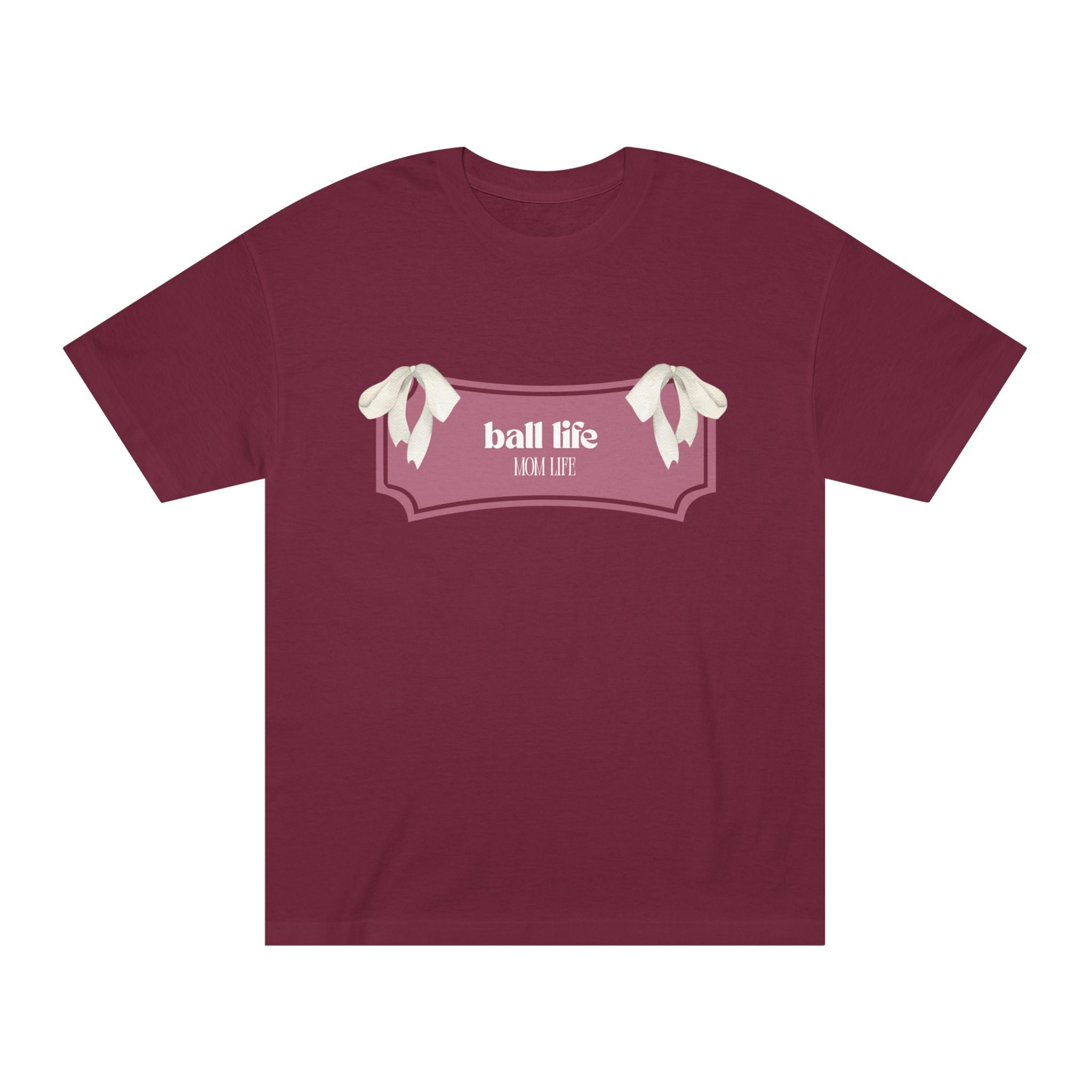 Mom Life Ball Life Ribbon Graphic Tee