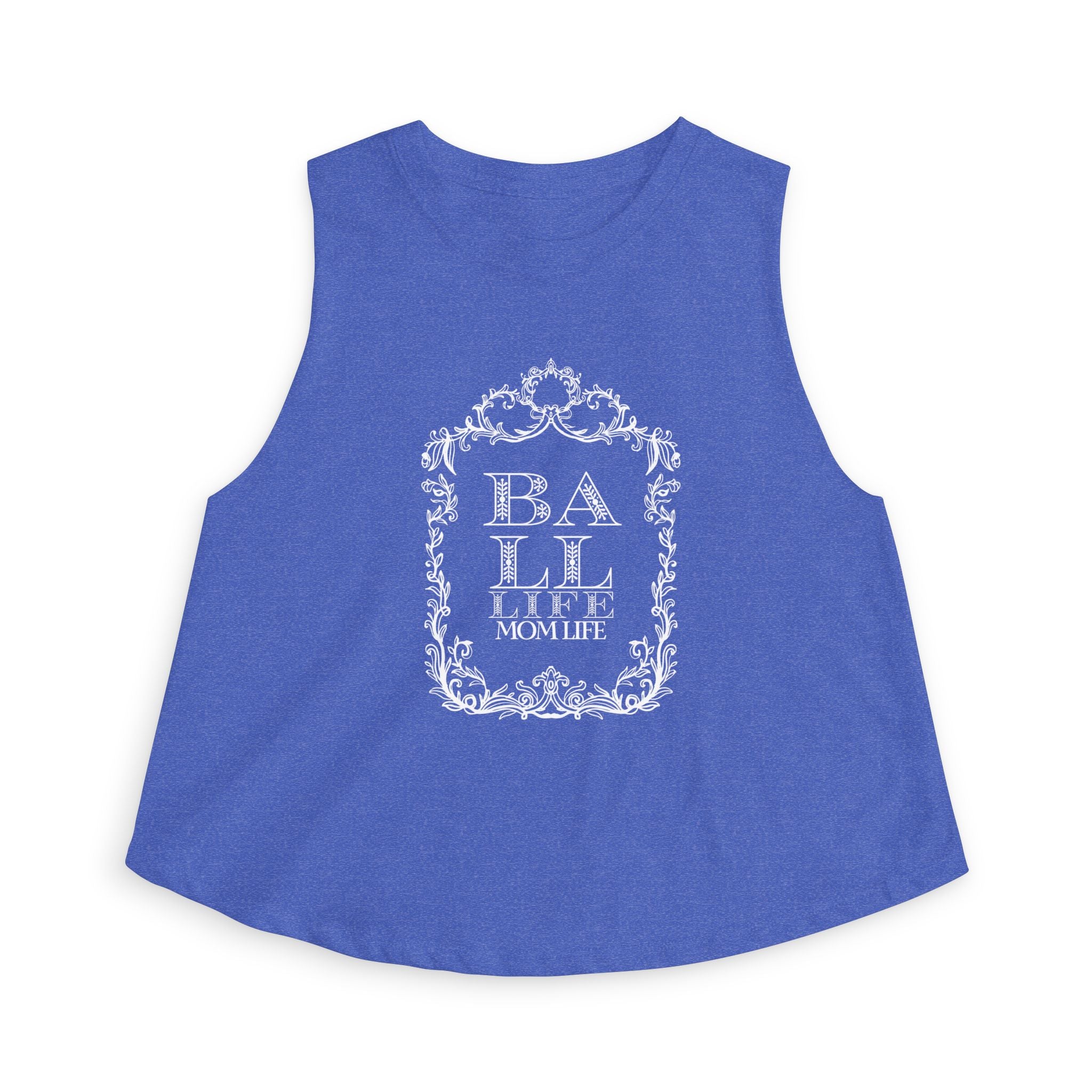 Ball Life Mom Life Crop Top — Floral Vintage Graphic Tank