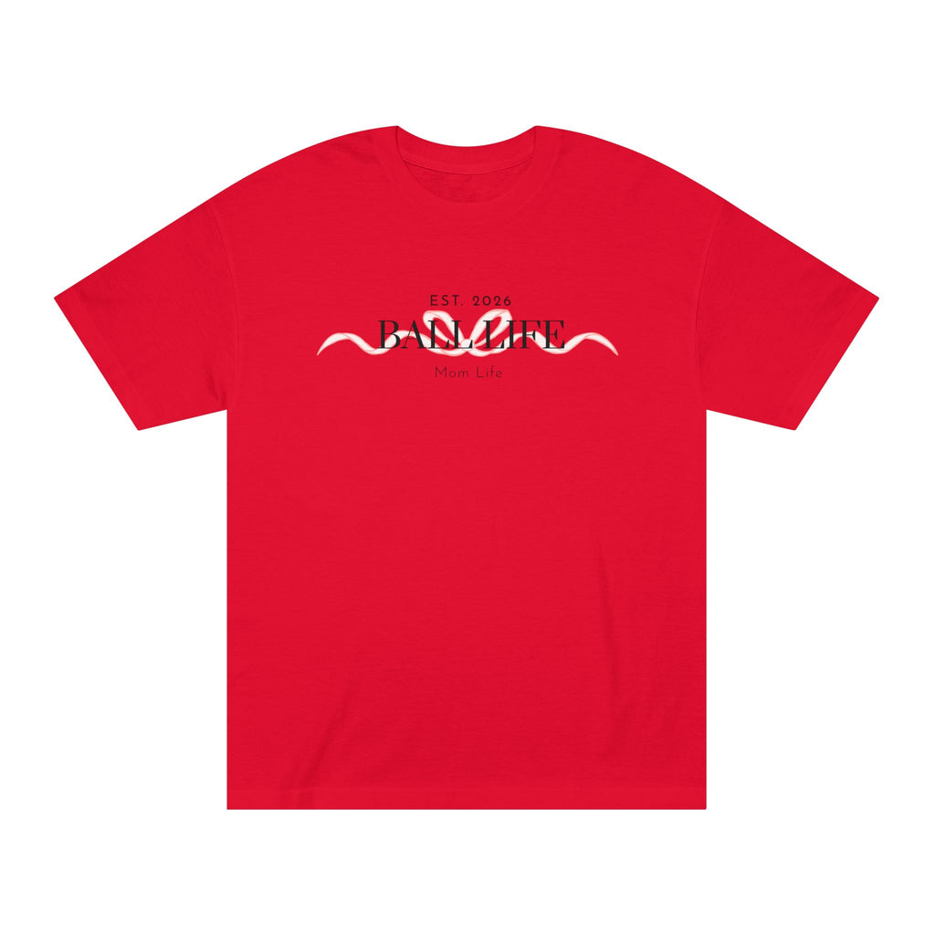 Bow Mom Life Tee — Est. 2026 Minimalist 'Ball Life Mom Life' Graphic T-Shirt