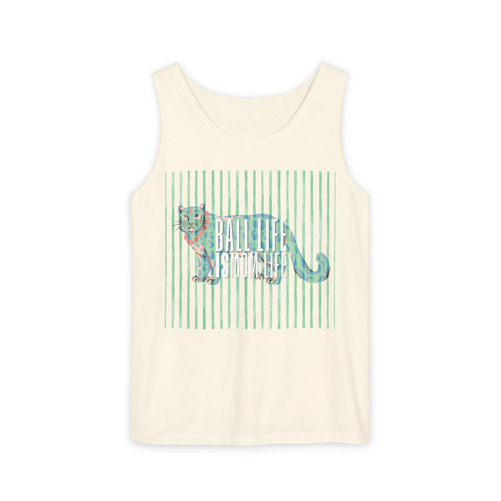 Tank Top — Vintage Leopard Ball Life is Mom Life Graphic