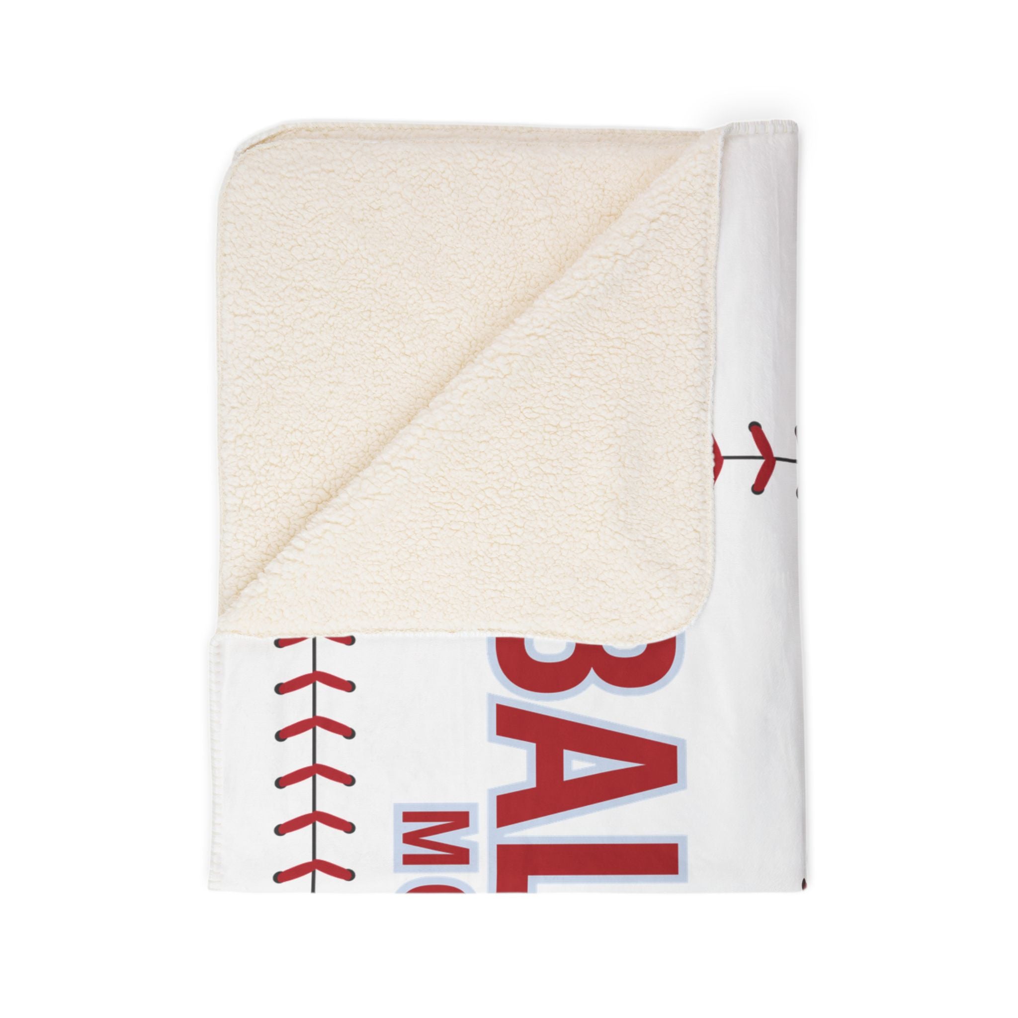 Baseball Heart Fleece Sherpa Blanket – Ball Life Mom Life Cozy Throw