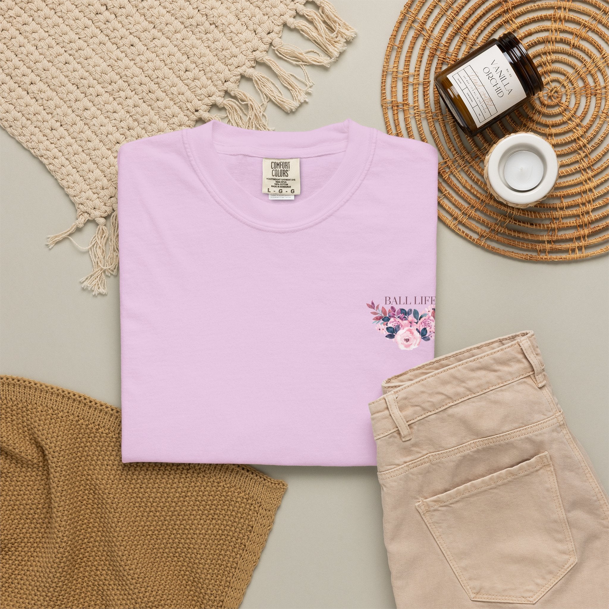 Ball Life Floral T-Shirt — Pink Rose Lifestyle Tee for Mom