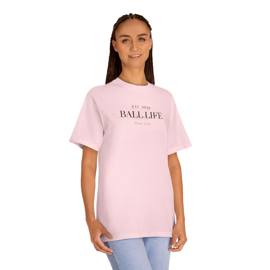 Bow Mom Life Tee — Est. 2026 Minimalist 'Ball Life Mom Life' Graphic T-Shirt