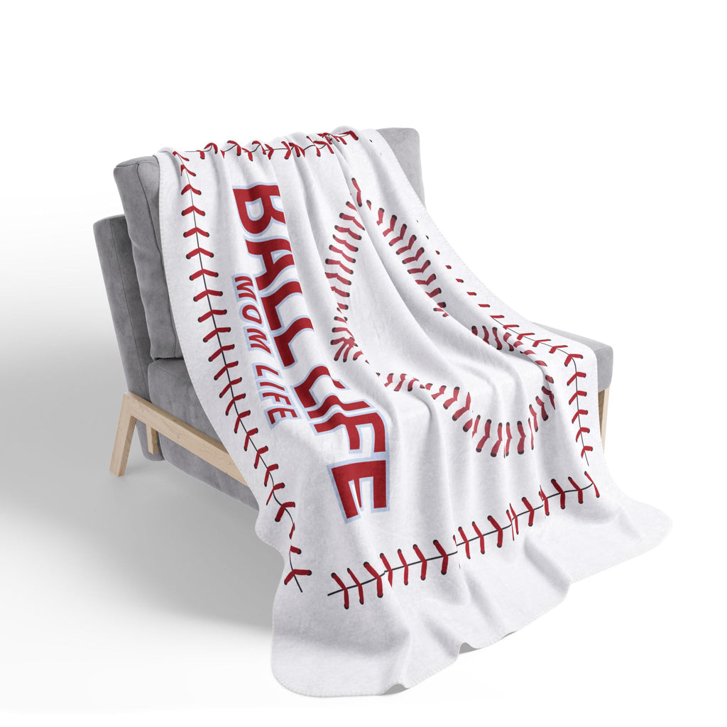Baseball Heart Fleece Sherpa Blanket – Ball Life Mom Life Cozy Throw