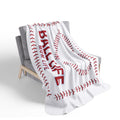 Baseball Heart Fleece Sherpa Blanket – Ball Life Mom Life Cozy Throw