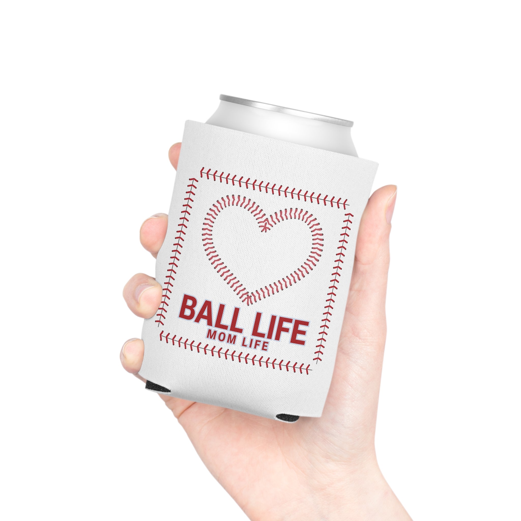 Can Coozie Ball Life Mom Life — Mom Cooler for Game Day