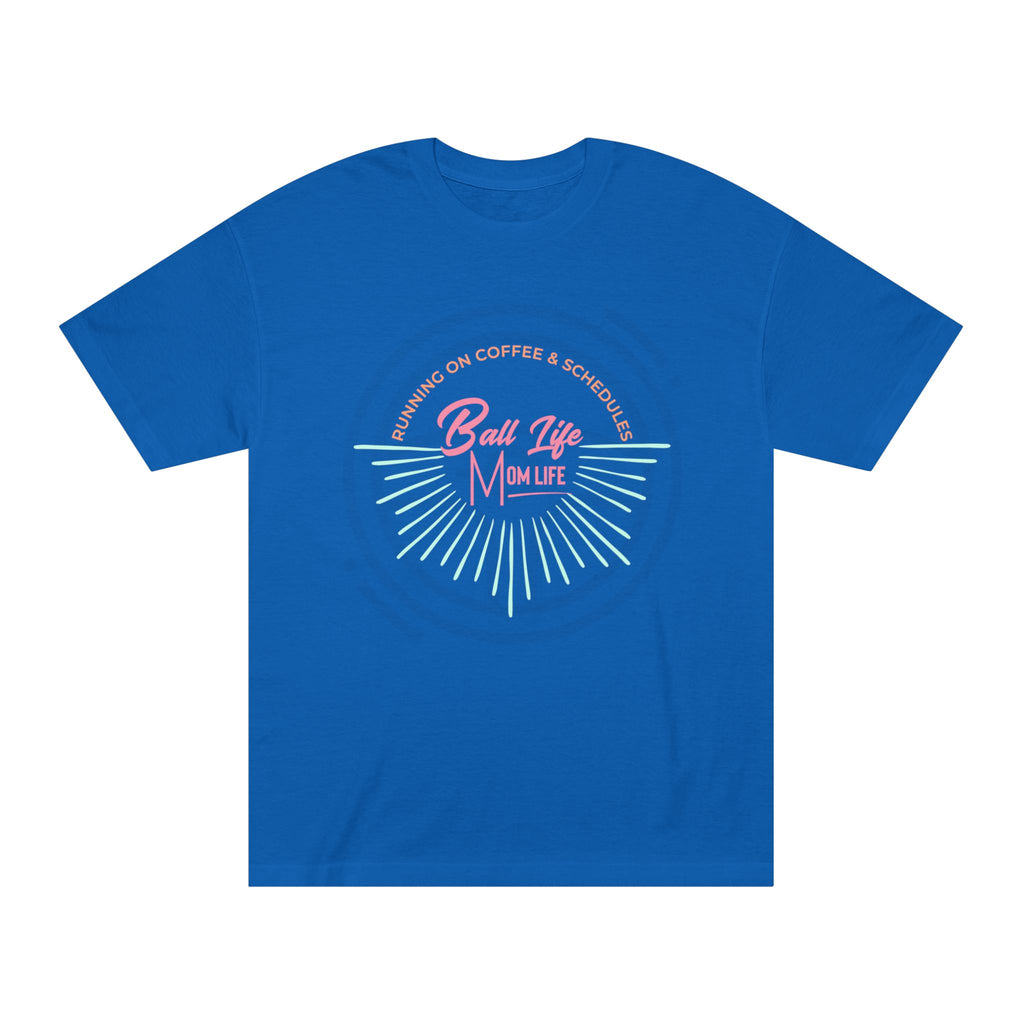 Ball Life Mom Life Graphic Tee — Running on Coffee & Schedules Retro Vibe