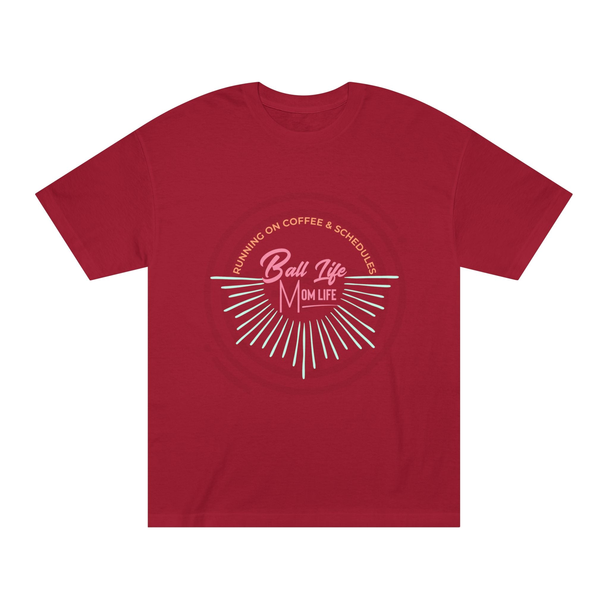 Ball Life Mom Life Graphic Tee — Running on Coffee & Schedules Retro Vibe