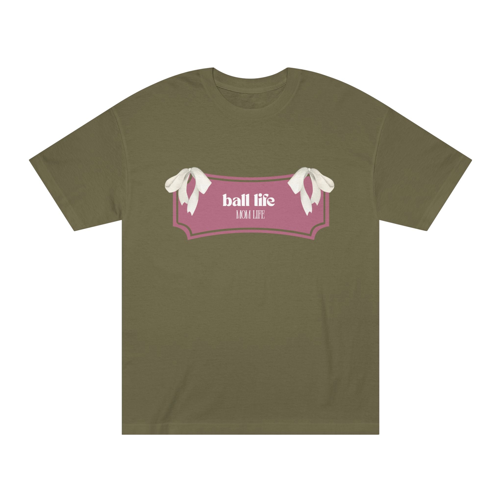 Mom Life Ball Life Ribbon Graphic Tee