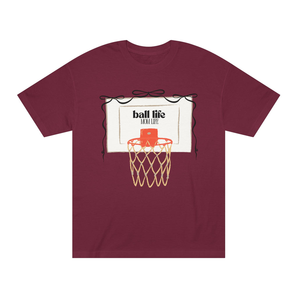 Basketball Hoop Ball Life Mom Life Tee - Vintage Court Graphic T-Shirt