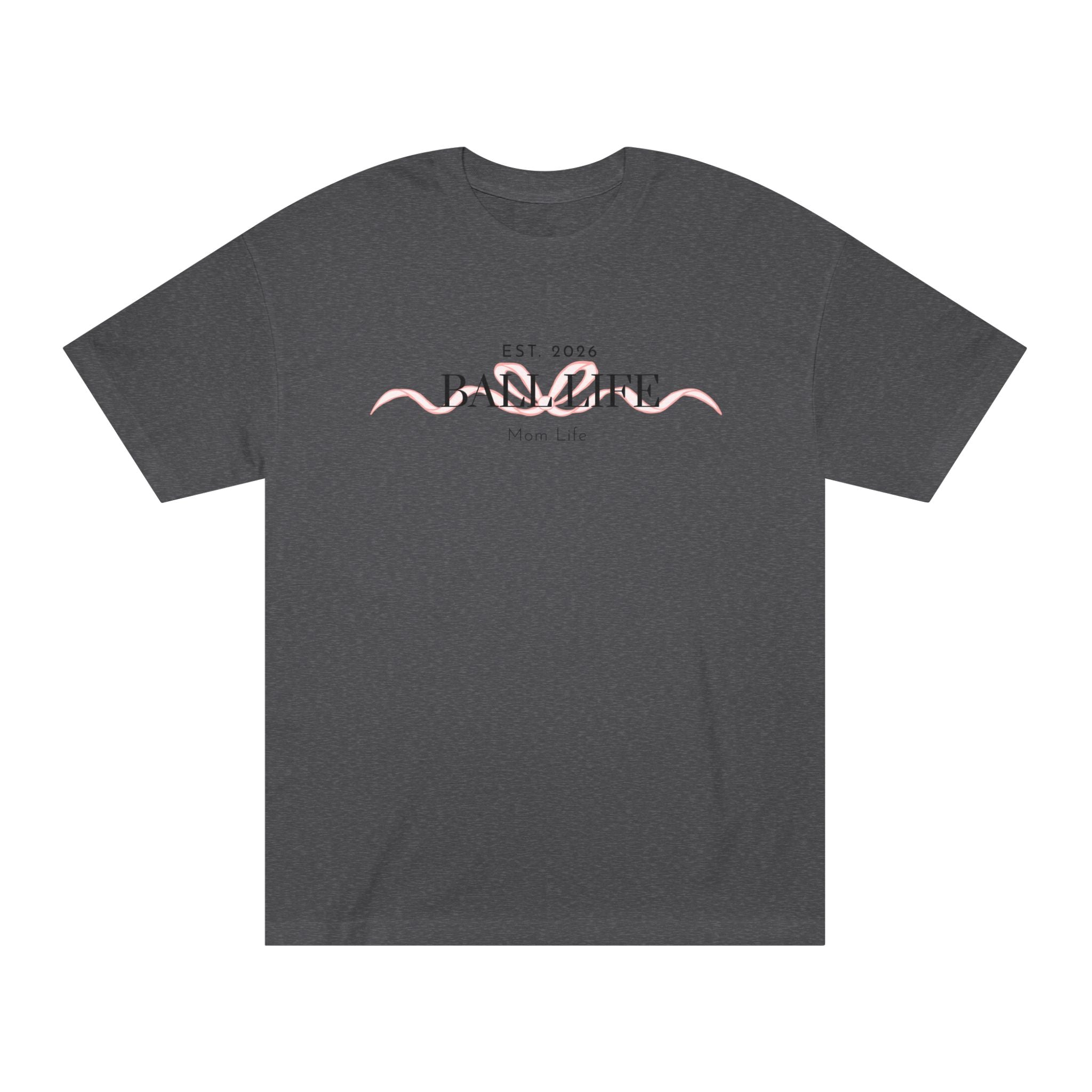 Bow Mom Life Tee — Est. 2026 Minimalist 'Ball Life Mom Life' Graphic T-Shirt