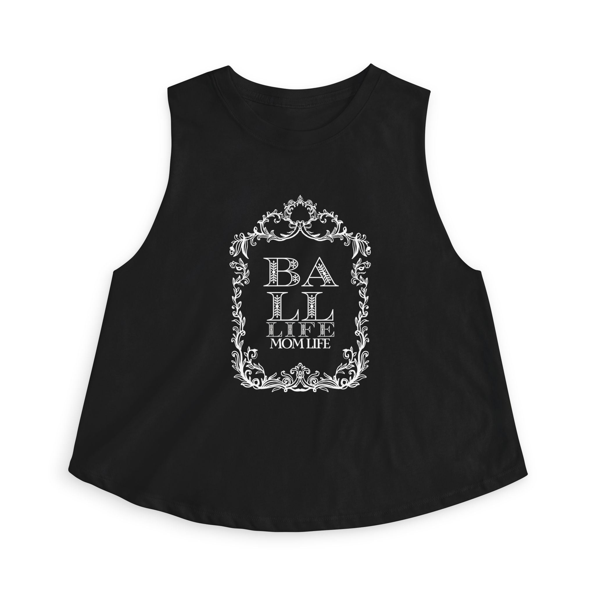 Ball Life Mom Life Crop Top — Floral Vintage Graphic Tank