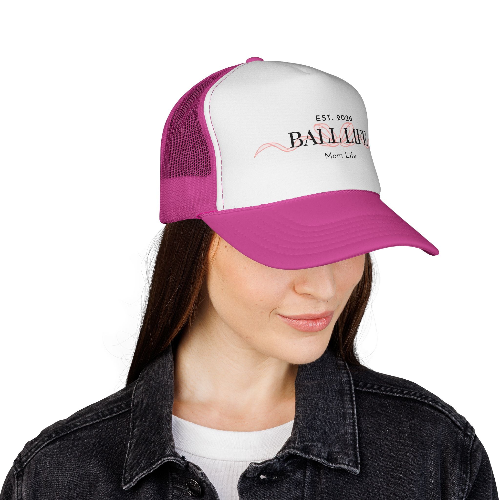 Ball Life Mom Life Trucker Cap — EST. 2026 Casual Sports Hat