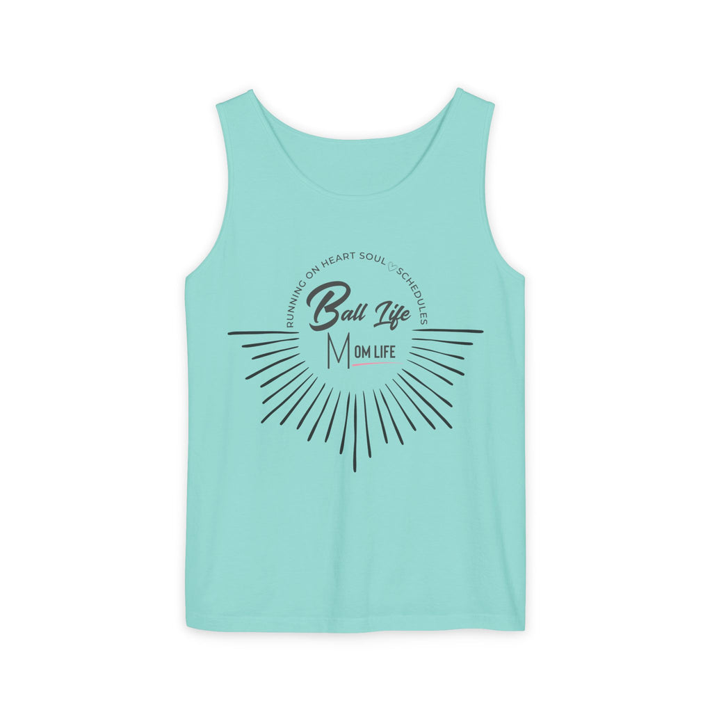 Tank Top — Ball Life Mom Life Retro Sunburst Graphic