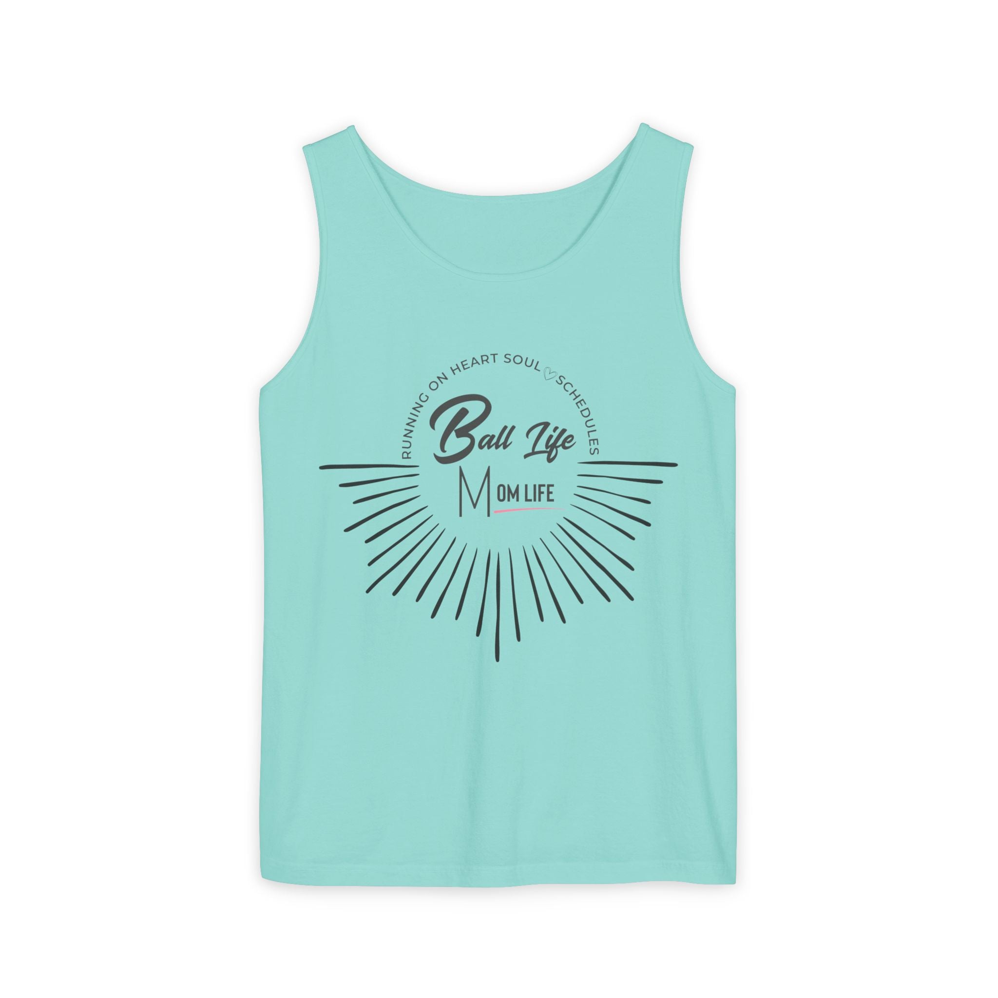 Tank Top — Ball Life Mom Life Retro Sunburst Graphic