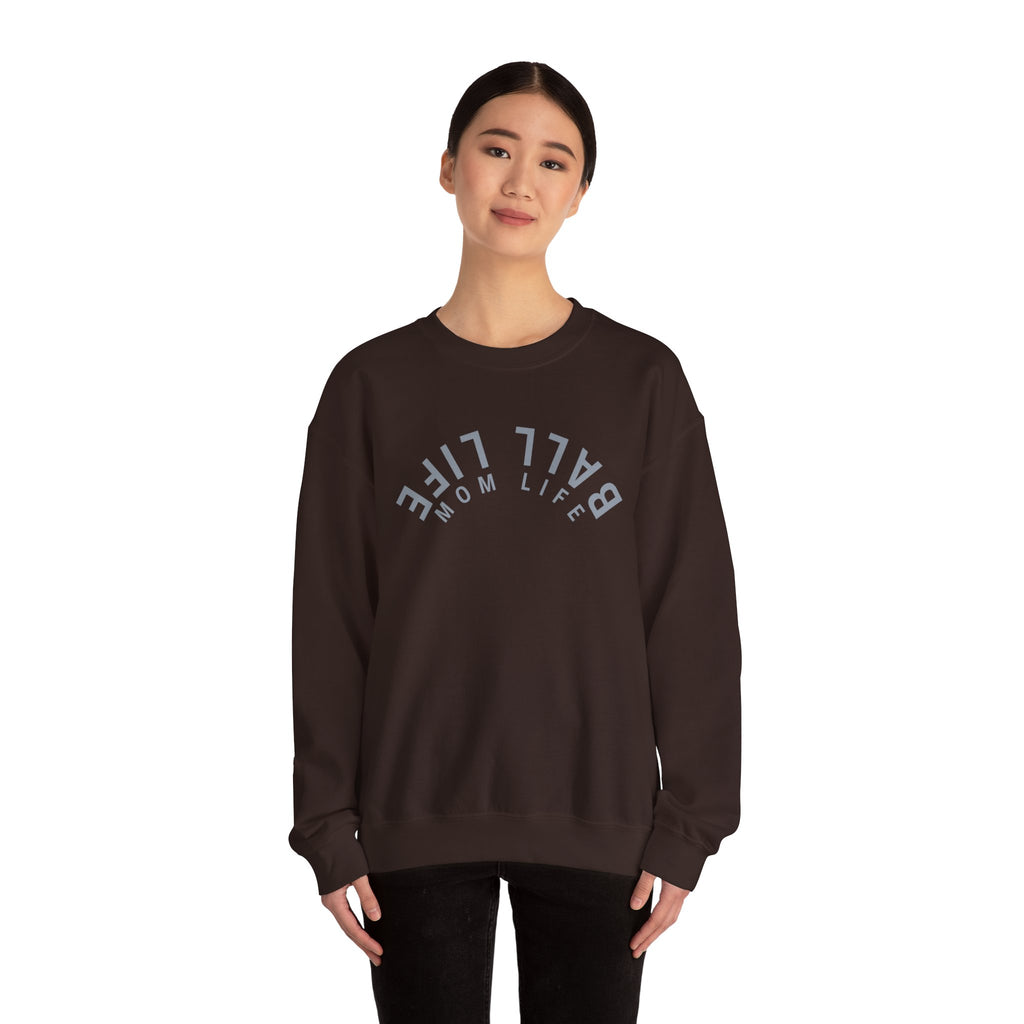 Crewneck Sweatshirt for Mom — Ball Life Mom Life Minimal Athletic Sweatshirt