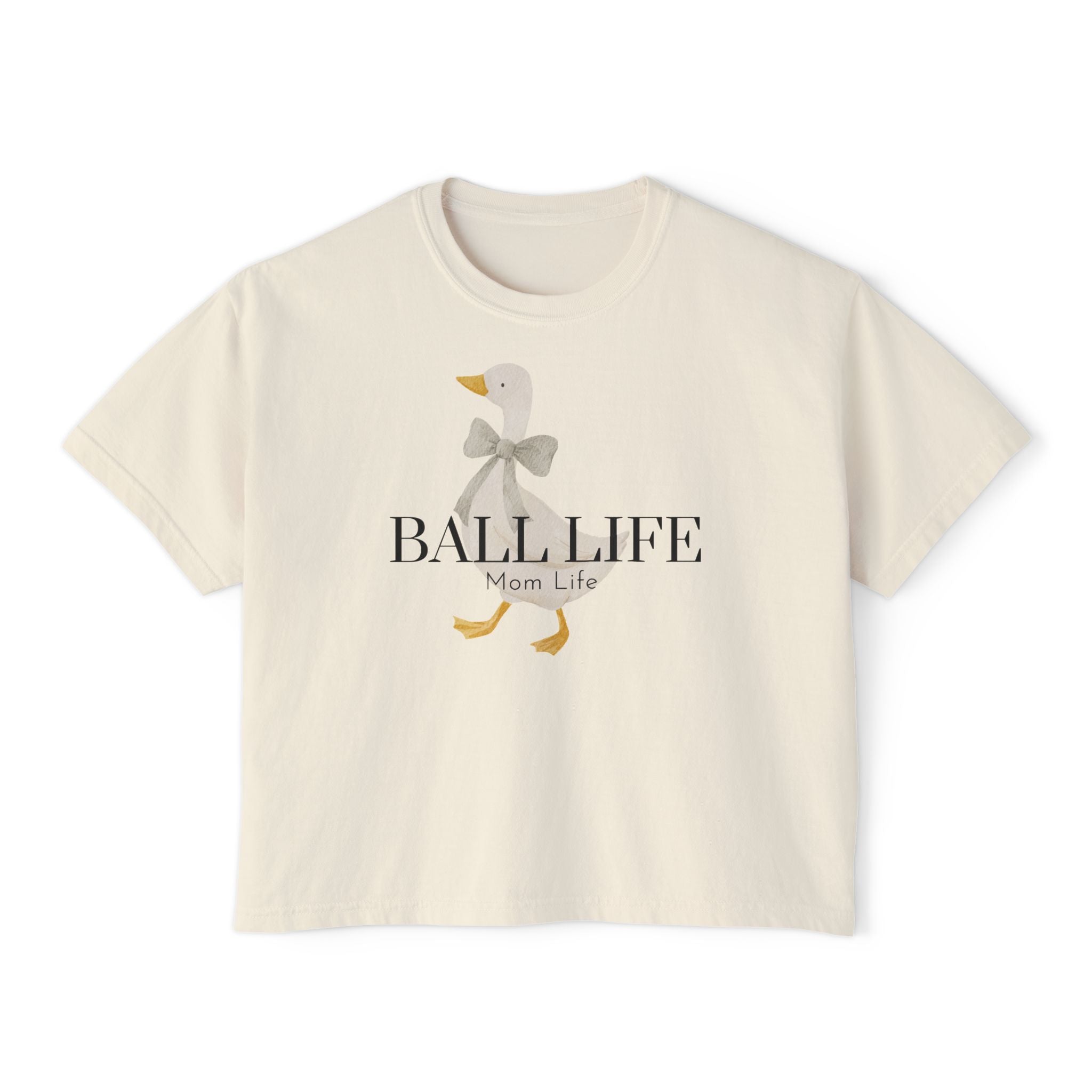 Women's Boxy Tee — Ball Life Mom Life Silly Goose Graphic
