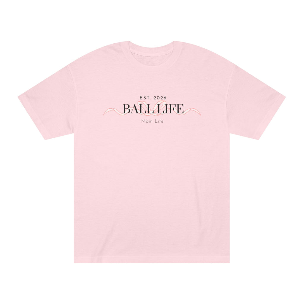 Bow Mom Life Tee — Est. 2026 Minimalist 'Ball Life Mom Life' Graphic T-Shirt