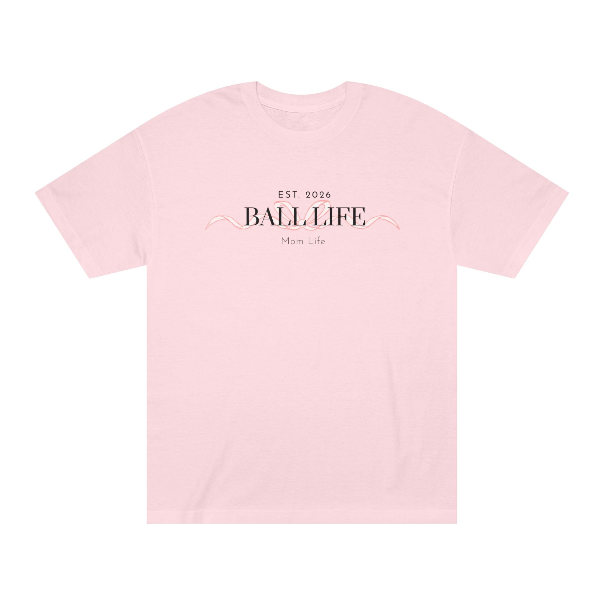 Bow Mom Life Tee — Est. 2026 Minimalist 'Ball Life Mom Life' Graphic T-Shirt