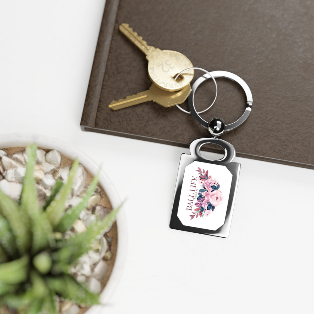 Mom Life Keyring — Stainless Steel "Ball Life Mom Life Keychain