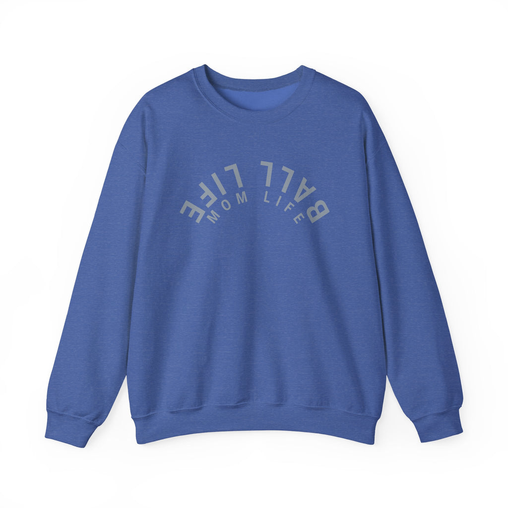 Crewneck Sweatshirt for Mom — Ball Life Mom Life Minimal Athletic Sweatshirt