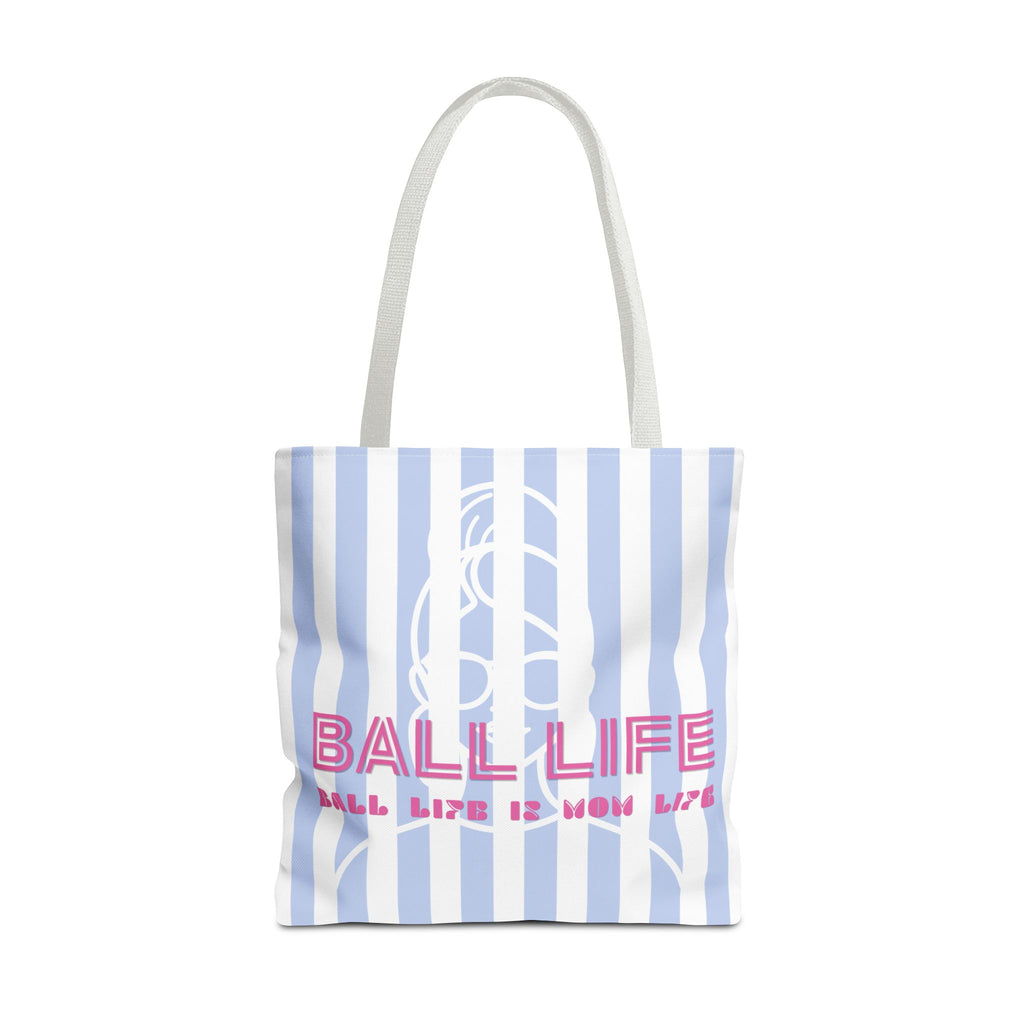 Ball Life Striped Tote Bag — Blue & Pink Athletic Lifestyle Tote