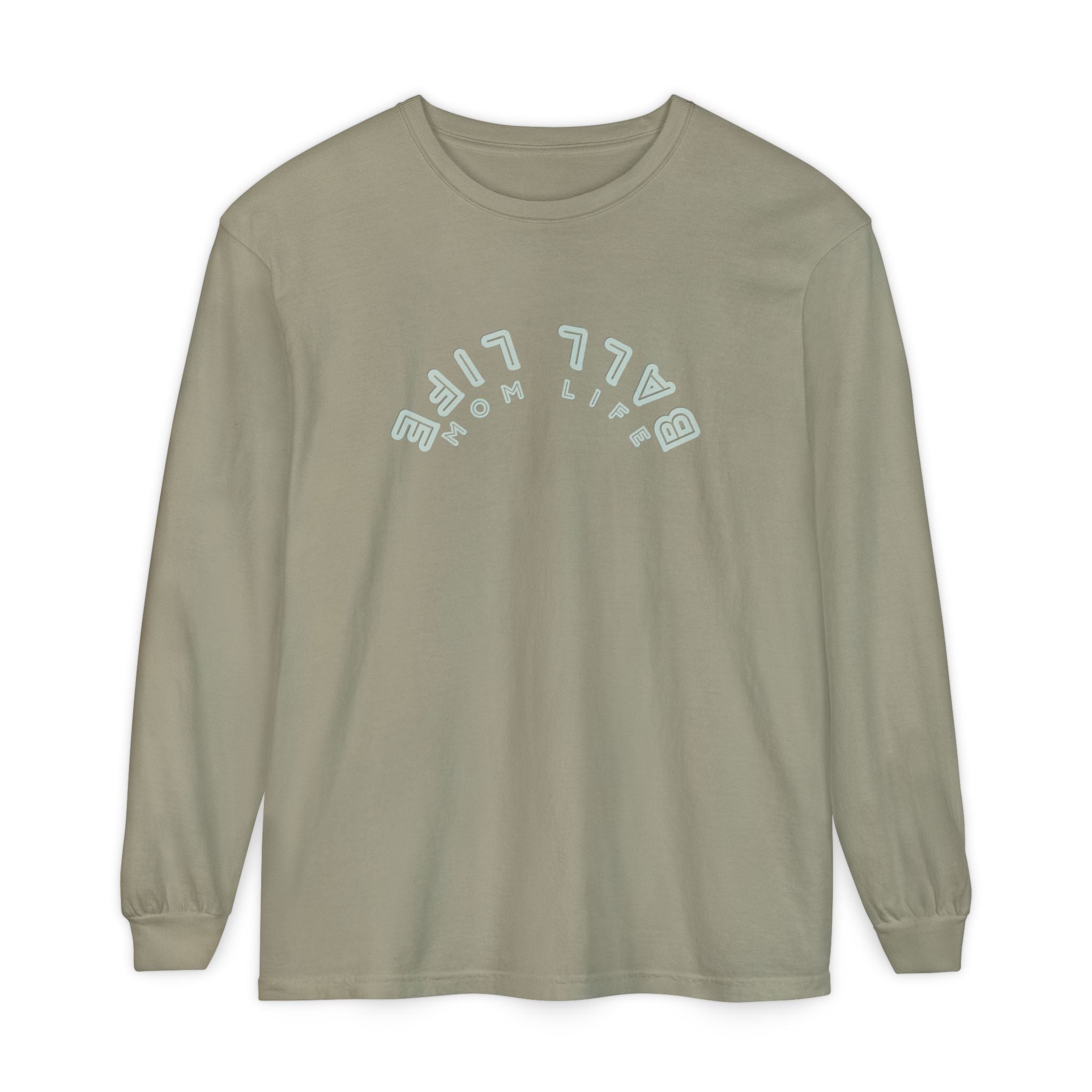 Long Sleeve T-Shirt — Ball Life Mom Life Pastel Upside Down Graphic