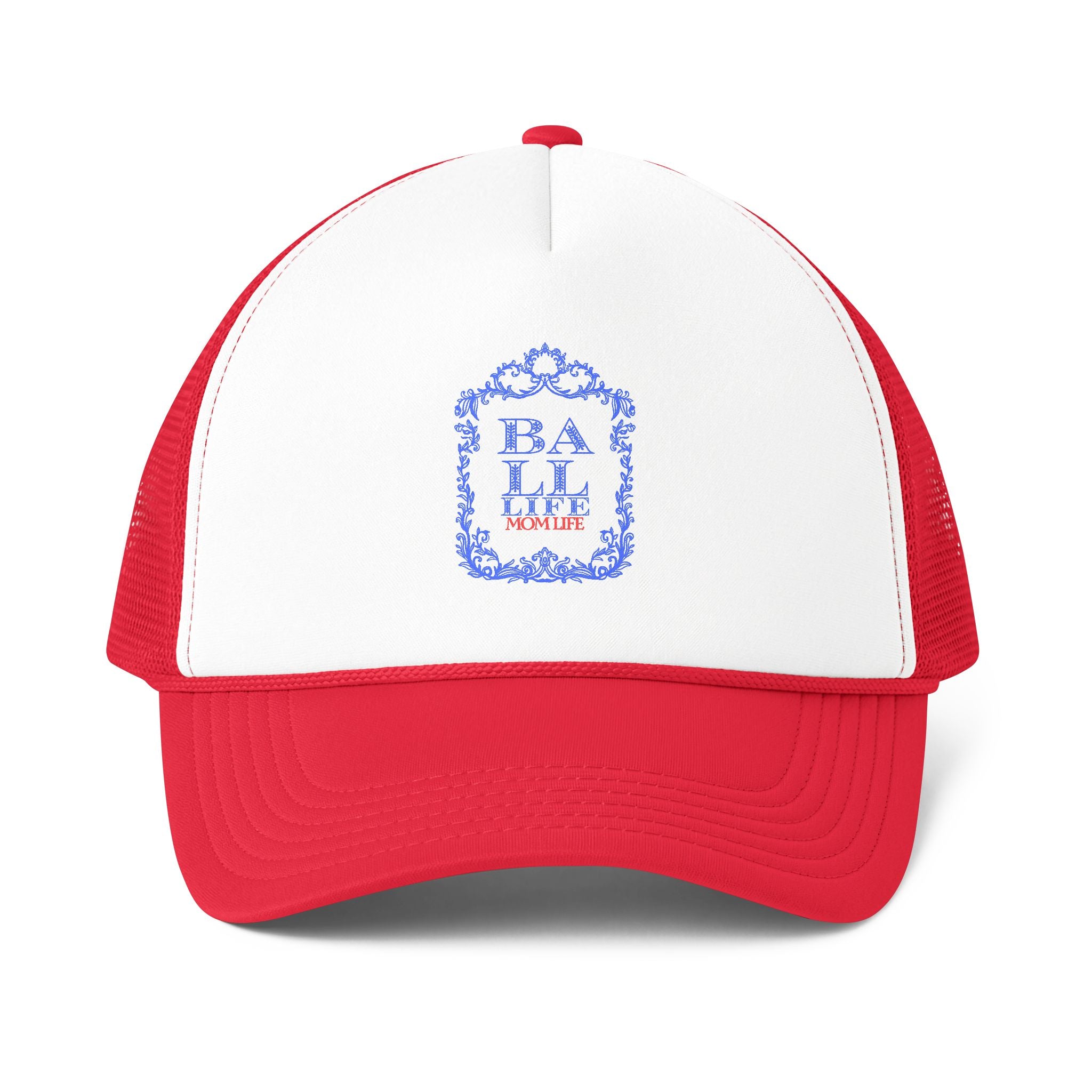 Trucker Cap - 'Ball Life Mom Life' Vintage Baseball Mesh Hat