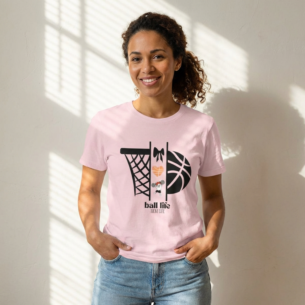 Basketball Graphic Tee — Ball Life Mom Life Court Shirt