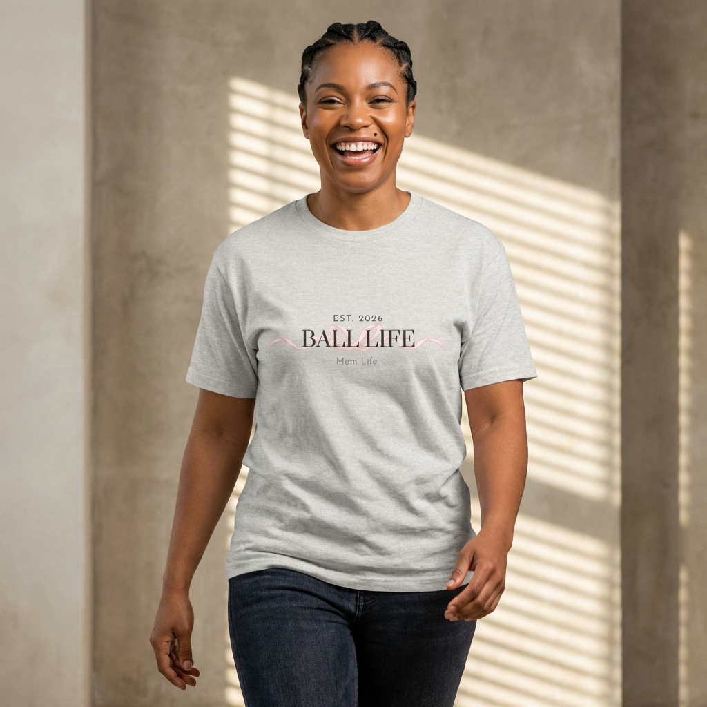 Bow Mom Life Tee — Est. 2026 Minimalist 'Ball Life Mom Life' Graphic T-Shirt