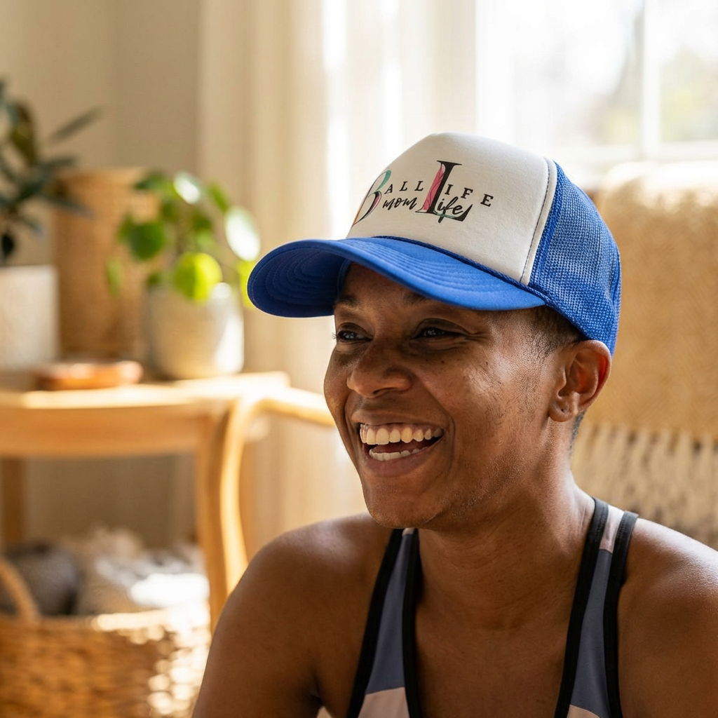 Ball Life Mom Trucker Cap — Colorful Script Logo Sports Mom Hat