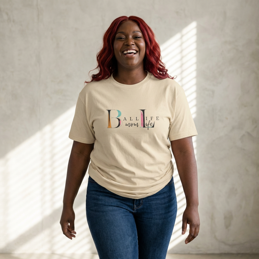 Ball Life Mom Life Minimalist Graphic T-Shirt - Classic Mom Shirt