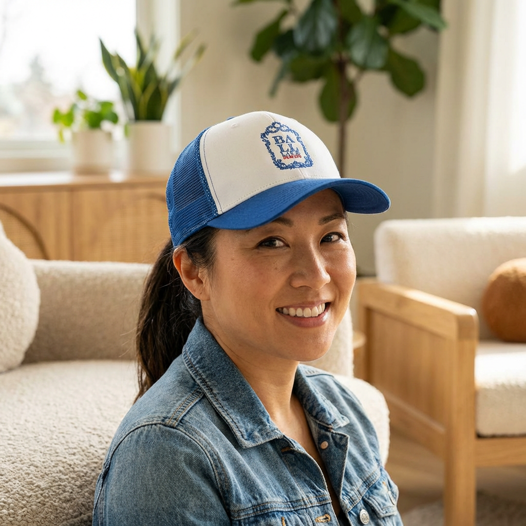 Trucker Cap - 'Ball Life Mom Life' Vintage Baseball Mesh Hat