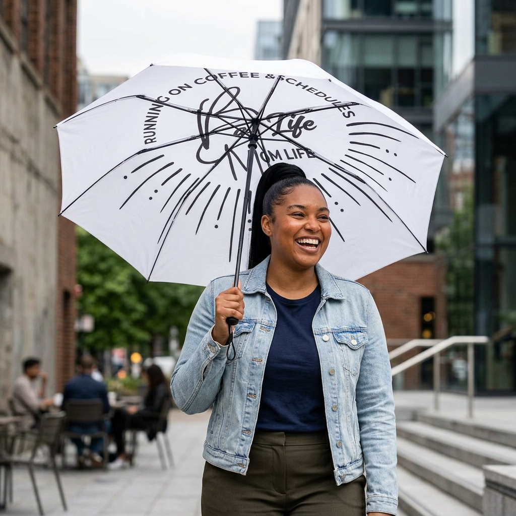 Sports Umbrella — Ball Life Mom Life Coffee & Schedules Graphic Umbrella