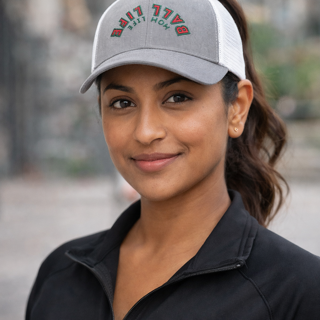 Trucker Hat for Mom — Embroidered Snapback Ball Life Mom Life Cap