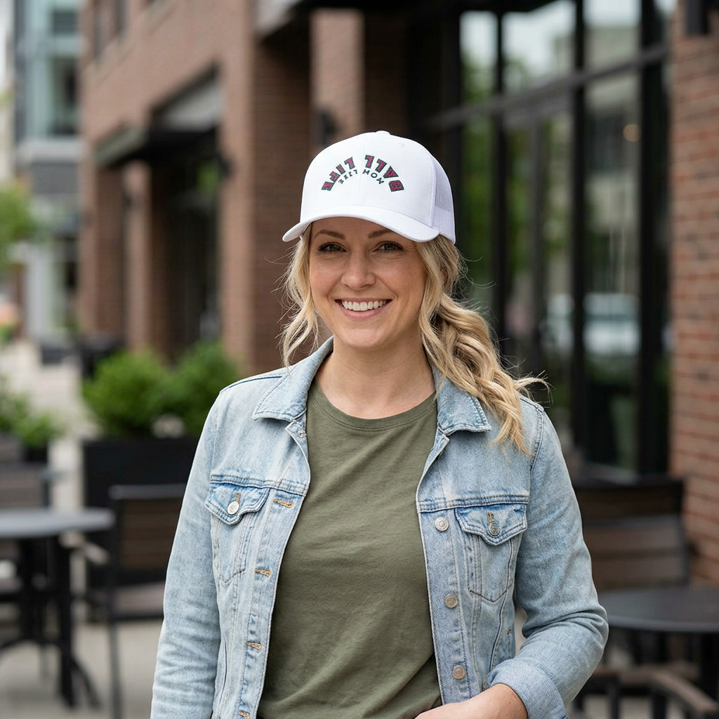 Trucker Hat for Mom — Embroidered Snapback Ball Life Mom Life Cap