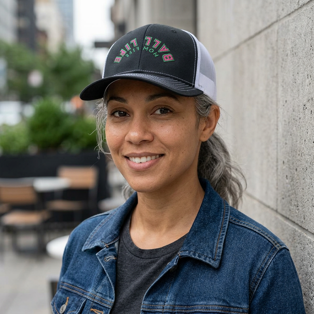 Trucker Hat for Mom — Embroidered Snapback Ball Life Mom Life Cap