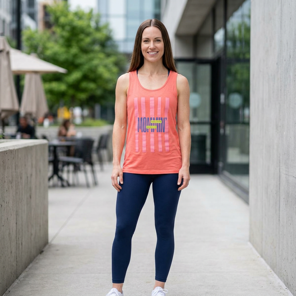 Mommin' Stripes Tank Top — Retro Pastel Graphic Tank Mommin' Ball Life Mom Life