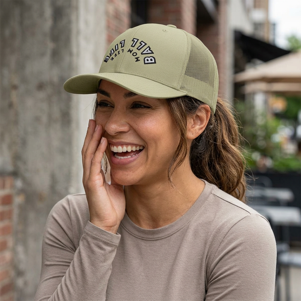 Embroidered Snapback Ball Life Mom Life Cap